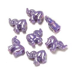 Темно-синий  Шифер УФ-покрытие радужными переливающимися акриловыми бусинами, слон, темный сланец синий, 23.5x21x11 мм, отверстие : 3.8 мм