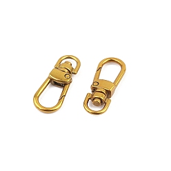 Or Antique Fermoirs pivotants en alliage de zinc,  crochet mousqueton, Or antique, 40mm, Trou: 9mm
