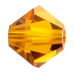 10070 Topaz Хрустальные бусины preciosa®, чешский хрусталь, биконус(451 69 302 рондель), 10070 топаз, 6 мм, отверстие : 1 мм
