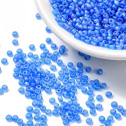 (RR150FR) Матовый Прозрачный Сапфировый AB Миюки круглые бусины рокайль, японский бисер, (rr 150 fr) матовый прозрачный сапфир, 11/0, 2x1.3 мм, Отверстие: 0.8 мм, о 1100 шт / бутылка, 10 г / бутылка