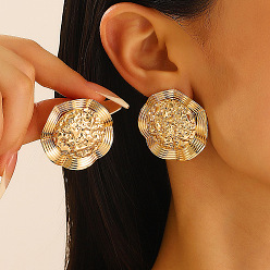 Oval Серьги сплава, золотые, овальные, 50 мм