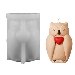 Сова Силиконовые формы для свечей своими руками, формы для литья смолы, для уф-смолы, изготовление ювелирных изделий из эпоксидной смолы, белые, сова, 58x82 мм