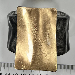 Золотой Прямоугольные браслеты-манжеты из сплава смолы для женщин, чеканный, чёрные, золотые, внутренний диаметр: 2-3/8 дюйм (6 см)