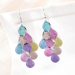 Teardrop 430 из нержавеющей стали болтаться серьги, с платиновой фурнитурой для сережек, слеза, 74x26 мм