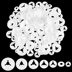 Белый 1 набор пластиковых шайб для глаз, для изготовления кукол, плоско-круглые, белые, 11x9x4 мм, отверстие : 3 мм, 180 шт / комплект