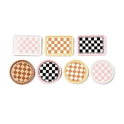 Mixed Shapes Кабошоны из смолы, шахматная доска со словом хорошая жизнь, разнообразные, 38.5~52.5x38.5~43.5x6.5 мм