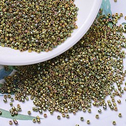 (DB0508) Зеленый 24k Золотой Ирис Бусины miyuki delica, цилиндр, японский бисер, 11/0, (дБ 0508) 24 кт зеленого золота ириса, 1.3x1.6 мм, отверстия: 0.8 мм, около 10000 шт / мешок, 50 г / мешок
