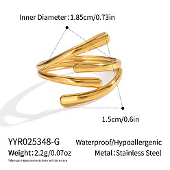 Настоящее золото 18K 304 открытые манжеты из нержавеющей стали для женщин, реальный 18 k позолоченный, 15 мм, размер США 8 1/2 (18.5 мм)