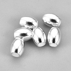 Серебро 201 из нержавеющей стали бусы, баррель, серебряные, 7x6 мм, отверстие : 3 мм