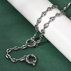 Нержавеющая Сталь Цвет 4.5мм 201 Цепочка из нержавеющей стали в виде кофейных зерен, унисекс, не тускнеет, цвет нержавеющей стали, 21.97 дюйм (55.8 см)