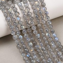 Лабрадорита Природные лабрадорита бисер нитей, круглые, 6~6.8 мм, отверстие : 0.7 мм, около 62 шт / нитка, 15.55'' (39.5 см)