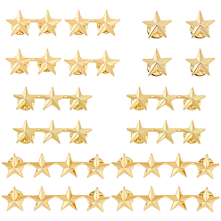 Золотой 16 шт. 4 стили броши в форме звезды из цинкового сплава, Лацкан, золотые, 15~16x17~69.5 мм, 4 шт / стиль