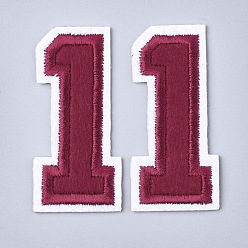 Number Computerized Embroidery Cloth Iron On Patches, Costume Accessories, Appliques, Number, Num.1, 59x28x2mm