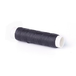 Black Round Waxed Polyester Twisted Cord, Micro Macrame Cord, for Leather Projects, Bookbinding, Black, 0.35mm, about 43 yards(40m)/roll