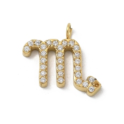 Скорпион Ионное покрытие (ip) 304 подвески из нержавеющей стали с микропаве из кубического циркония, созвездие, Скорпион, 13.5x14.5x2 мм, отверстие : 1.8 мм