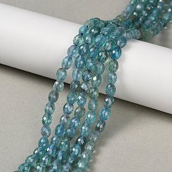 Апатит Природного апатита нитей бисера, граненые, овальные, 5~6x4 мм, отверстие : 0.8 мм, около 78 шт / нитка, 15.35'' (39 см)