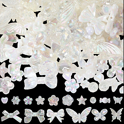 Klar ab 160Stück 16Stile gemischte Stile Acrylperlen, Mischformen, klar ab, 9~25x9~45x4.5~10 mm, Bohrung: 1.4~3 mm, 10 Stück / Stil