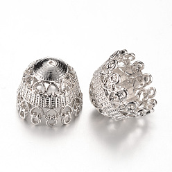 Платина Сплав шарик крышки, без кадмия и без свинца, полукруглые / купольные, платина, 19x23 мм, отверстие : 1~2 мм