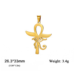 Золотой Кулон из нержавеющей стали, глаз Гора, золотые, 33x26.3 мм