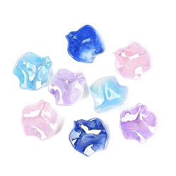 Mixed Color AB Color Plated Opaque Acrylic Pendants, Petaline Charms, Mixed Color, 25~26x24x9~11mm, Hole: 1.6mm, about 724pcs/500g