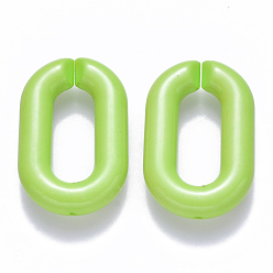 Green Yellow Opaque Acrylic Linking Rings, Quick Link Connectors, for Cable Chains Making, Oval, Green Yellow, 31x19.5x5.5mm, Inner Diameter: 19.5x7.5mm