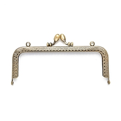 Античная Бронза Ручка из сплава с замком «поцелуй», с поиском брелка, для изготовления портмоне, античная бронза, 8.5x15 см