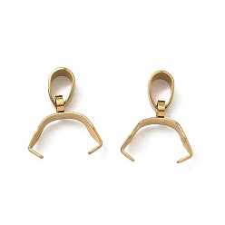 Настоящее золото 18K 304 нержавеющей стали поручительств щепотка, щепотка под залог для изготовления кулона, ионное покрытие (ip), стойки покрытие, реальный 18 k позолоченный, 11x3.5 мм, отверстие : 5x3.5 мм
