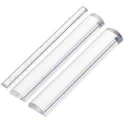 Dark Blue 3Pcs 3 Styles Transparent Acrylic Magnifying Finder, Reading Guide Strips for Card, Rectangle, Dark Blue, 155x10~30x5~15mm, 1pc/style
