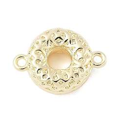 Настоящее золото 14K Латунные текстурированные соединительные подвески, без кадмия, без никеля и без свинца, пончик ссылки, реальный 14 k позолоченный, 10x13.5x4 мм, отверстие : 1 мм