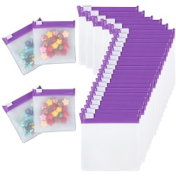 Темно-Фиолетовый Eva 40шт пластиковые пакеты с застежкой-молнией, портативные дорожные самозапечатывающиеся сумки для хранения вещей, квадратный, темно-фиолетовый, 7.8x7.8x0.65 см