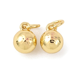 Круглые Латунные подвески, шарм-талисманы, без кадмия и без свинца, реальный 18 k позолоченный, стойки покрытие, долговечный, с целью перехода в кольце, круглые, 8x6 мм, отверстие : 3.2 мм