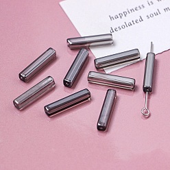 Светло-серый Гальванические стеклянные бусины, граненые, прямоугольные, светло-серый, 19.5~20x4x4 мм, отверстие : 1 мм