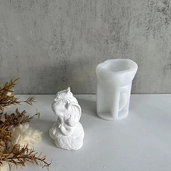 Белый Фигурка дракона, украшение для дисплея, силиконовые формы своими руками, формы для литья смолы, для изготовления изделий из уф-смолы и эпоксидной смолы, белые, 106x73x65.5 мм