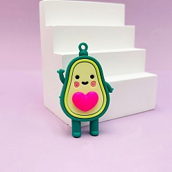 Темно-Розовый Пластиковые подвески из пвх, прелести авокадо, темно-розовыми, 58x35 мм