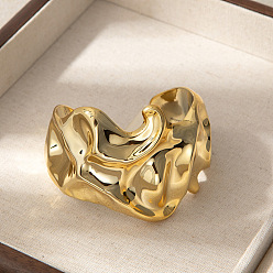 Золотой Текстурированные пластиковые браслеты-манжеты для женщин, золотые, внутренний диаметр: 2.56 дюйм (6.5 см)