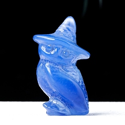 Опал Резные фигурки сов из опалита, для украшения рабочего стола домашнего офиса, 22x40 мм