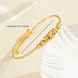 Настоящее золото 18K Винтажные латунные браслеты-манжеты с микропаве из кубических цирконий для женщин, колонка, реальный 18 k позолоченный, внутренний диаметр: 2.17 дюйм (5.5 см) ~ 3.15 дюйм (8 см)