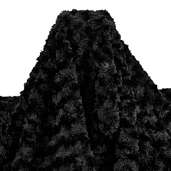 Черный 1полиэстеровая плюшевая ткань, для игрушечной одежды, аксессуаров, чёрные, 1000x1500~1600x3 мм