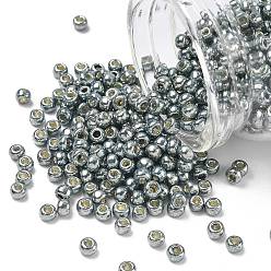 (PF565) PermaFinish Silver Grey Metallic Тохо 6/0 круглые бусины, японский бисер, (pf 565) перманентный серебристо-серый металлик, 4 мм, отверстие : 1.5 мм, Около 840 шт / 50 г