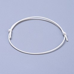 Белый Экологичный корейский вощеный браслет из полиэстера, белые, 10-5/8 дюйм ~ 11 дюйм (27~28 см), 1 мм