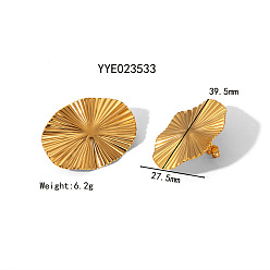 Золотой 1пара преувеличенных винтажных плоских круглых сережек-гвоздиков из нержавеющей стали, золотые, 304 мм