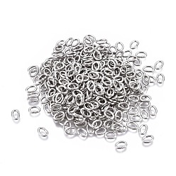 Нержавеющая Сталь Цвет Устойчивы к потускнению 304 открытые соединительные кольца из нержавеющей стали, овальные, цвет нержавеющей стали, 18 датчик, 6x4x1 мм, внутренний диаметр: 2x4 мм