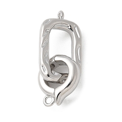 Платинированный Латунь раз по сравнению с застежками, без кадмия, без никеля и без свинца, прямоугольные, Реальная платина, 28 мм