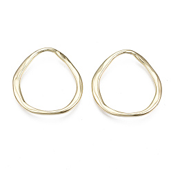 Light Gold Rack Plating Alloy Linking Rings, Cadmium Free & Lead Free, Oval, Light Gold, 28.5x28x2mm
