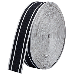 Черный 22.5м полосатая полиэстеровая лента, аксессуары для одежды, чёрные, 1-5/8 дюйм (41 мм), около 24.61 ярдов (22.5 м) / комплект