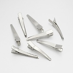 Платина Желехная фурнитура заколки , платина, 44x4~7x11 мм