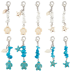 Смешанные камни 4 наборы 2 стильные стеклянные подвесные украшения, с цинковым сплавом застежками омаров коготь, слеза, 62~68 мм, 2 наборы / стиль