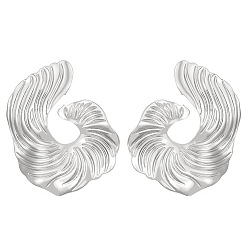 Платина Серьги сплава, текстурированные самородки, платина, 38x31 мм