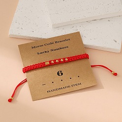 Красный Браслеты из нержавеющей стали в стиле азбуки Морзе для женщин и мужчин, красные, 5-1/2~10-1/4 дюйм (14~26 см)