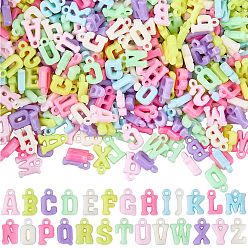 Mixed Color 130g Opaque Acrylic Pendants, Mixed Letters, Mixed Color, 13~15x6~13x3.5mm